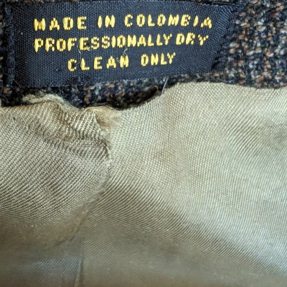 Baracuta Wool Brown Tweed  3 Button Jacket Size 48R Internal Flaw